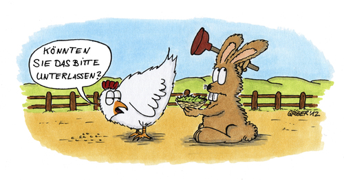 Cartoon: Ostern (medium) by JGT tagged ostern,hase,huhn,ei,eier,osterei