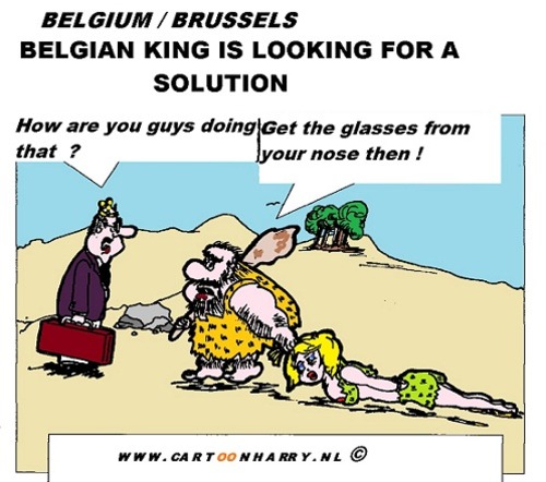 Cartoon: Albert is searching (medium) by cartoonharry tagged king,president,belgium,search,cartoon,cartoonist,cartoonharry,dutch,toonpool