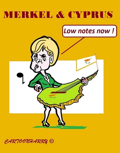 Cartoon: Angela Merkel and Cyprus (medium) by cartoonharry tagged merkel,cyprus,banks,money,cartoons,cartoonists,cartoonharry,dutch,toonpool
