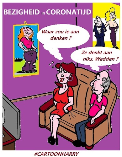 Cartoon: Bezigheid (medium) by cartoonharry tagged coronatijd,cartoonharry