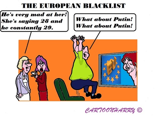 Cartoon: Blacklist (medium) by cartoonharry tagged eu,ashton,blacklist,krim,ukraine,putin