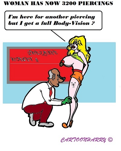 Cartoon: Body-Vision (medium) by cartoonharry tagged body,vision,piercing,toonpool