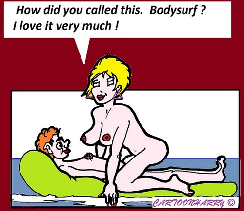 Cartoon: Bodysurf (medium) by cartoonharry tagged rage,girl,boy,bodysurf,milky,cartoon,cartoonist,cartoonharry,dutch,toonpool