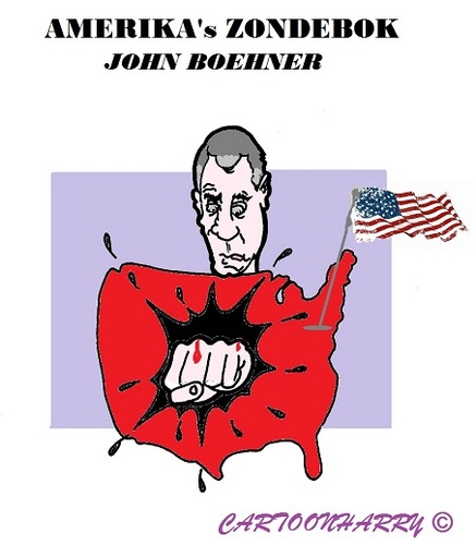 Cartoon: Boehner (medium) by cartoonharry tagged boehner,zondebok,usa