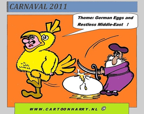 Cartoon: CARNIVAL 2011 (medium) by cartoonharry tagged carnival,eggs,eier,muslims,deutsch,german,middleeast,chicken,cartoon,comic,comix,comics,artist,art,arts,drawing,dutch,holland,toonpool,toonsup,facebook,hyves,linkedin,buurtlink,deviantart