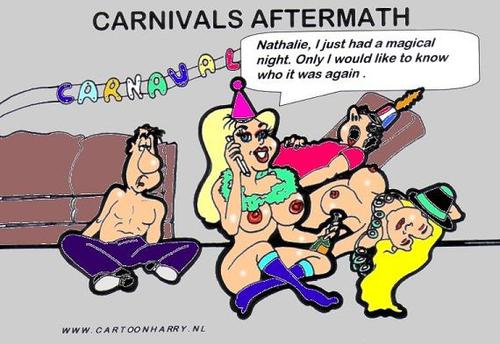 Cartoon: Carnivals Aftermath (medium) by cartoonharry tagged carnival,cartoonharry,magical,sexy,girl,drunk