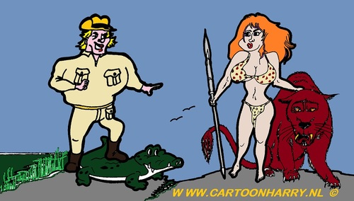 Cartoon: CaveWoman and Steve (medium) by cartoonharry tagged cartoon,sexy,comic,erotic,girl,girls,boys,boy,cartoonist,cartoonharry,dutch,woman,hot,butt,love,naked,nude,nackt,erotik,erotisch,nudes,belly,busen,tits,toonpool