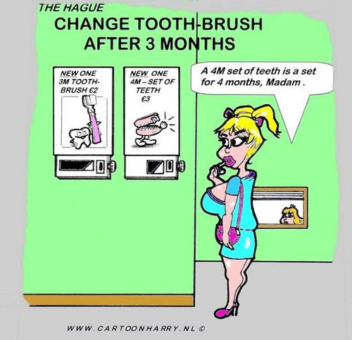 Cartoon: Change Tooth-Brush (medium) by cartoonharry tagged teeth,toothbrush,change,cartoonist,cartoonists,cartoonharry,dentist