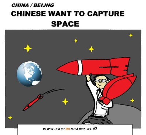 Cartoon: Chinese in Space (medium) by cartoonharry tagged toonpool,dutch,cartoonharry,cartoonist,cartoon,space,chinese