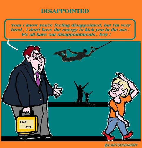 Cartoon: Disappointed (medium) by cartoonharry tagged grandpa,grandsun,disappointed,cartoonharry