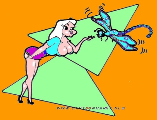 Cartoon: Dragonfly (medium) by cartoonharry tagged insects,girls,nude,cartoonharry,dutch,cartoonist,toonpool