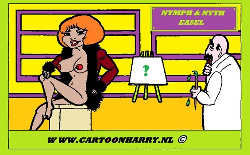Cartoon: Easel (medium) by cartoonharry tagged easel,nude,girl,erotic,cartoon,sexy,cartoonist,cartoonharry,dutch,toonpool