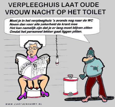 Cartoon: EEN NACHT OP HET TOILET (medium) by cartoonharry tagged cartoonharry,verpleeghuis,krant,nacht,pitten,zitten