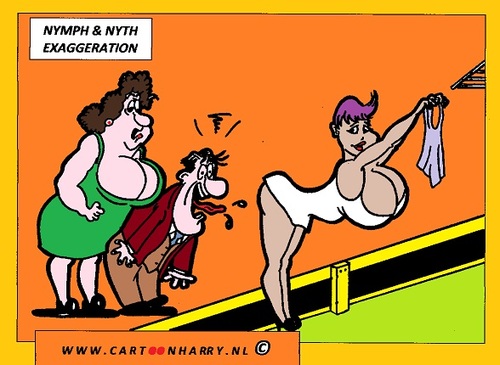 Cartoon: Exaggeration (medium) by cartoonharry tagged exaggeration,nude,sexy,nymphs,nymph,cartoon,cartoonharry,cartoonist,dutch,toonpool