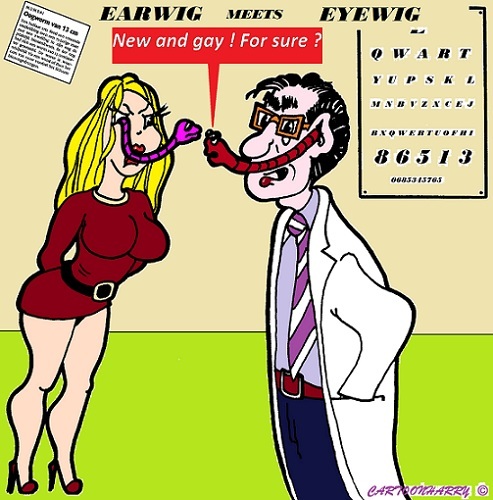 Cartoon: Eyewig (medium) by cartoonharry tagged eyewig,earwig,doctor,13cm,cartoon,cartoonist,cartoonharry,dutch,toonpool