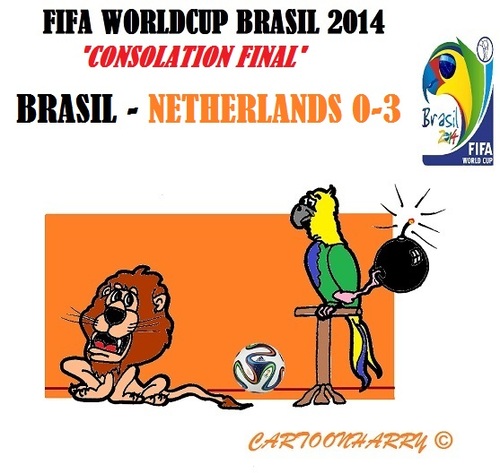 Cartoon: FIFA Worldcup Brasil 2014 (medium) by cartoonharry tagged fifa,worldcup,soccer,2014,third,brasil,netherlands