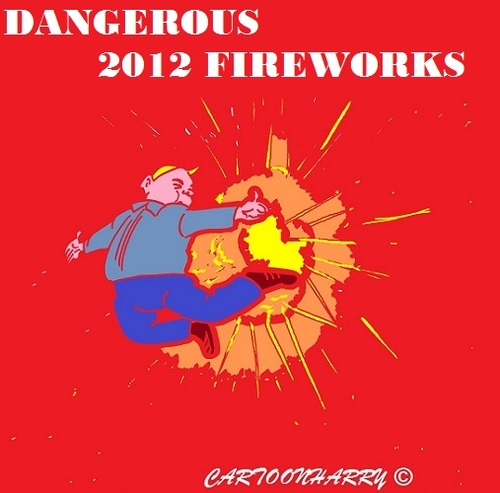Cartoon: Fireworks (medium) by cartoonharry tagged dangerous,fireworks,import,2012,cartoon,cartoonist,cartoonharry,dutch,china,toonpool
