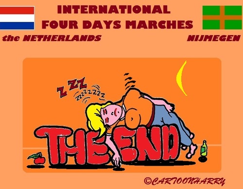 Cartoon: Four Days Marching (medium) by cartoonharry tagged fourdays,marching,nijmegen,holland