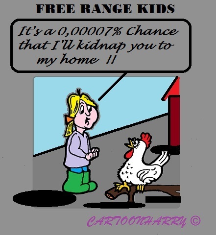 Cartoon: Free Range Kids (medium) by cartoonharry tagged usa,kids,chicken,freerange,parents