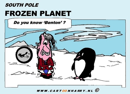 Cartoon: Frozen Planet - Benton (medium) by cartoonharry tagged frozen,planet,benton,youtube,cartoon,cartoonist,cartoonharry,dutch,toonpool