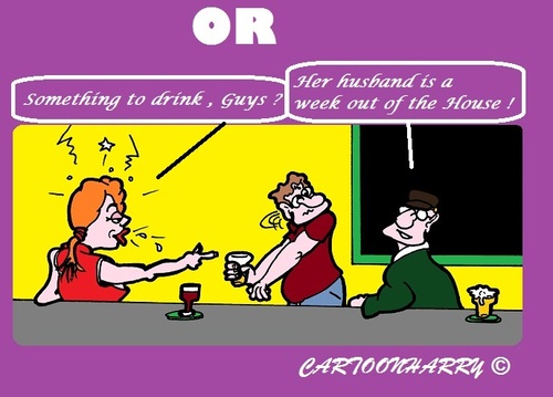 Cartoon: Generous (medium) by cartoonharry tagged bar,drinks,generous,alone,home