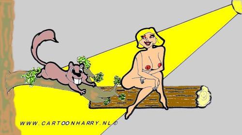 Cartoon: Girl and Chipmunk (medium) by cartoonharry tagged love,chipmunk,girl,sexy,cartoonharry