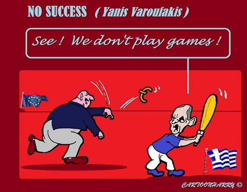 Cartoon: Greece Games (medium) by cartoonharry tagged europe,greece,varoufakis,dijsselbloem,games,finances