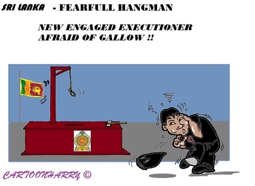 Cartoon: Hangman (medium) by cartoonharry tagged srilanka,hangman,gallow,afraid