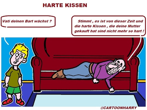 Cartoon: Harte (medium) by cartoonharry tagged kissen,cartoonharry