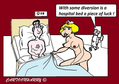 Cartoon: Hospital (medium) by cartoonharry tagged hospital,nurse,ill,relax,patient,cartoon,cartoonist,cartoonharry,dutch,toonpool