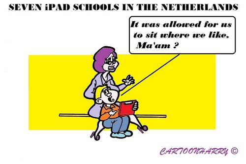 Cartoon: iPad Schools (medium) by cartoonharry tagged ipad,holland,schools,kids,sit,everywhere,toonpool