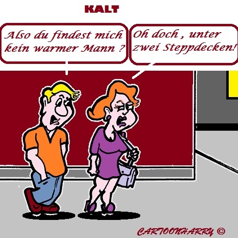 Cartoon: Kalter Mann (medium) by cartoonharry tagged mann,frau,warm,kalt