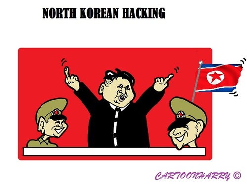Cartoon: Kim Jung Un attacks USA (medium) by cartoonharry tagged kimjungun,northkorea,usa,cybercrime,hackers