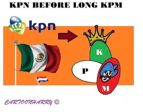Cartoon: KPN-KPM (medium) by cartoonharry tagged kpn,slim,mexican,dutch,toonpool
