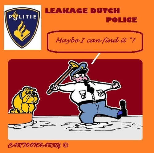 Cartoon: Leakage (medium) by cartoonharry tagged police,holland,dutch,leakage