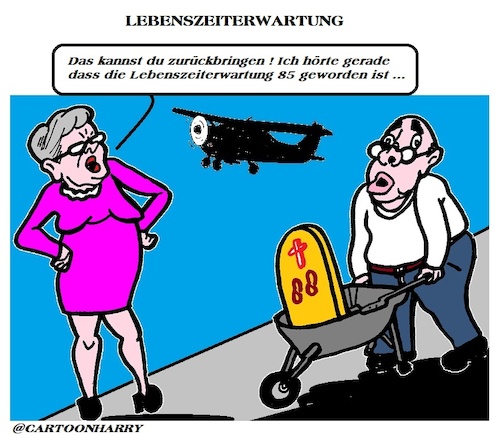 Cartoon: Lebenserwartung (medium) by cartoonharry tagged lebenserwartung