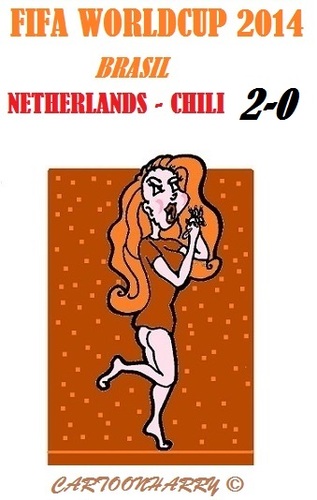 Cartoon: Netherlands-Chili (medium) by cartoonharry tagged fifa,soccer,2014,netherlands,chili