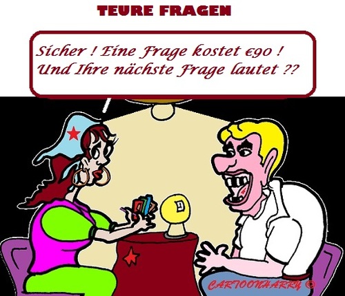 Cartoon: Neue Frage (medium) by cartoonharry tagged frage,nächste,teuer,wahrsagerin