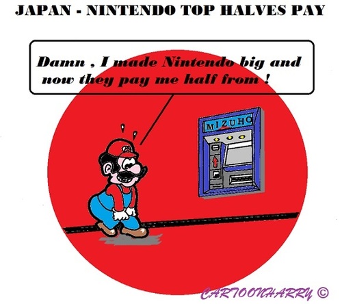 Cartoon: Nintendo Managers (medium) by cartoonharry tagged nintendo,managers,mario,money