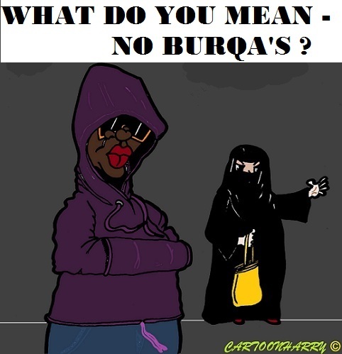 Cartoon: No Burqa (medium) by cartoonharry tagged burqa,forbidden,cartoon,cartoonist,cartoonharry,dutch,toonpool