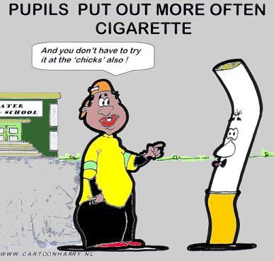 Cartoon: No More Cigarettes (medium) by cartoonharry tagged school,cigarettes,kids,smoking,smoke,out