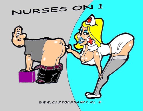 Cartoon: Nurses On One 13 (medium) by cartoonharry tagged nurse,sexy,girl,cartoonharry