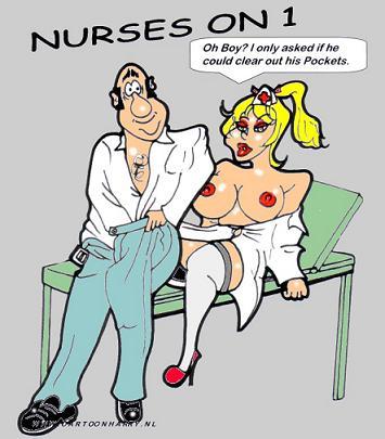 Cartoon: Nurses On One 9 (medium) by cartoonharry tagged sexy,girl,nurse,pockets,cartoonharry