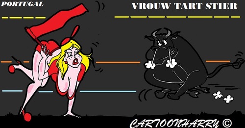 Cartoon: Plaagstootje (medium) by cartoonharry tagged plagen,vrouw,gevolg,kwaad,horens,portugal,cartoon,cartoonist,cartoonharry,dutch,toonpool
