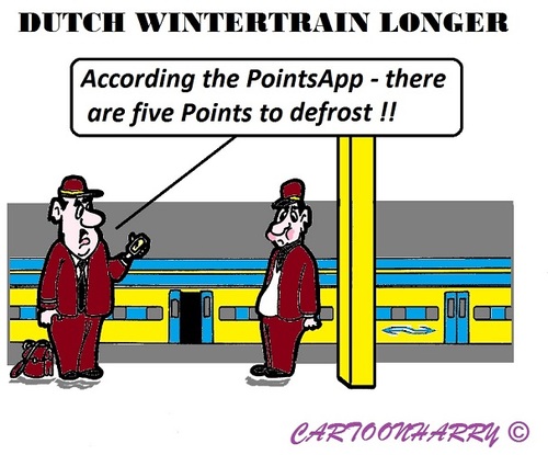 Cartoon: PointsApp (medium) by cartoonharry tagged holland,points,app,wintertrain,longer,cartoonharry,toonpool