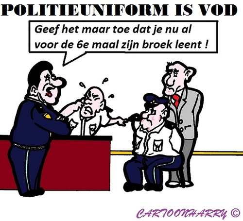 Cartoon: Politie Uniform (medium) by cartoonharry tagged politie,broek,uniform,vod,cartoon,cartoonist,cartoonharry,dutch,toonpool