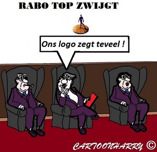 Cartoon: RABOTop (medium) by cartoonharry tagged libor,rabo,bank,zwijgen,logo,cartoon,cartoonist,cartoonharry,dutch,holland,toonpool