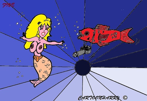 Cartoon: Red Fish (medium) by cartoonharry tagged redfish,mermaid,girls,sexy,cartoon,cartoonist,cartoonharry,dutch,toonpool
