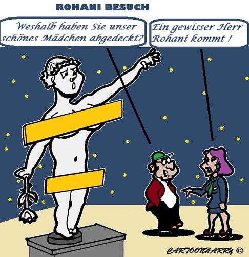 Cartoon: Rohani (medium) by cartoonharry tagged rohani,frankreich,italien,museum,standbilder