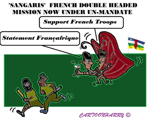 Cartoon: Sangaris (medium) by cartoonharry tagged centralafrica,france,un,military,mission